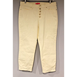 Lilly Pulitzer Jeans Womens size 16 Yellow Denim High Rise Gold Button Fly